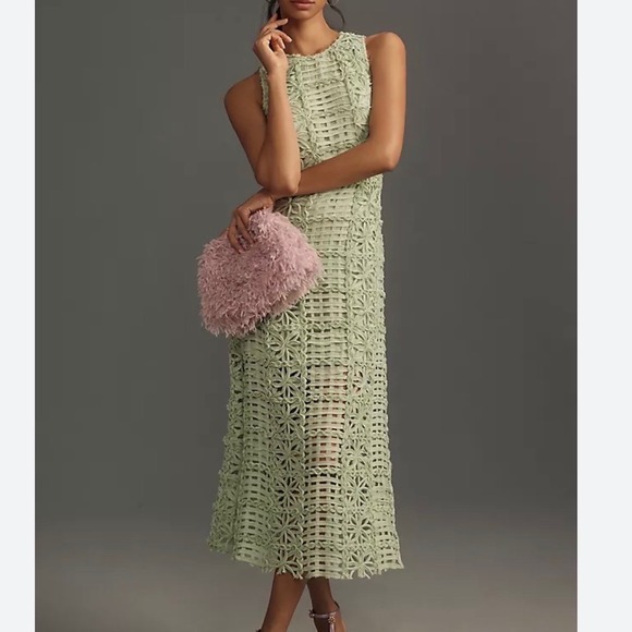 Endless Rose Dresses & Skirts - Endless Rose Sage Green Floral Lace Sleeveless Maxi Dress Medium Column Gown